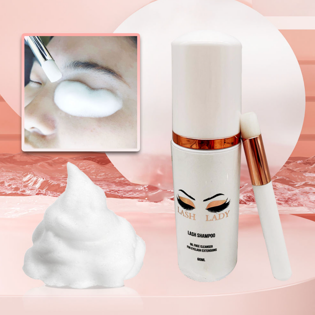 Wholesale Vegan Eyelash Foam Cleanser